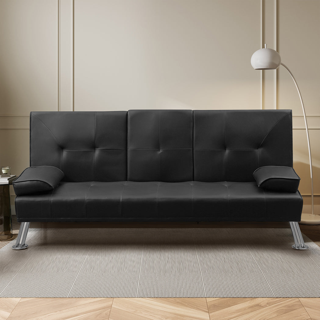 Levede Sofa Bed Adjustable Recliner Black-1910113319843401734