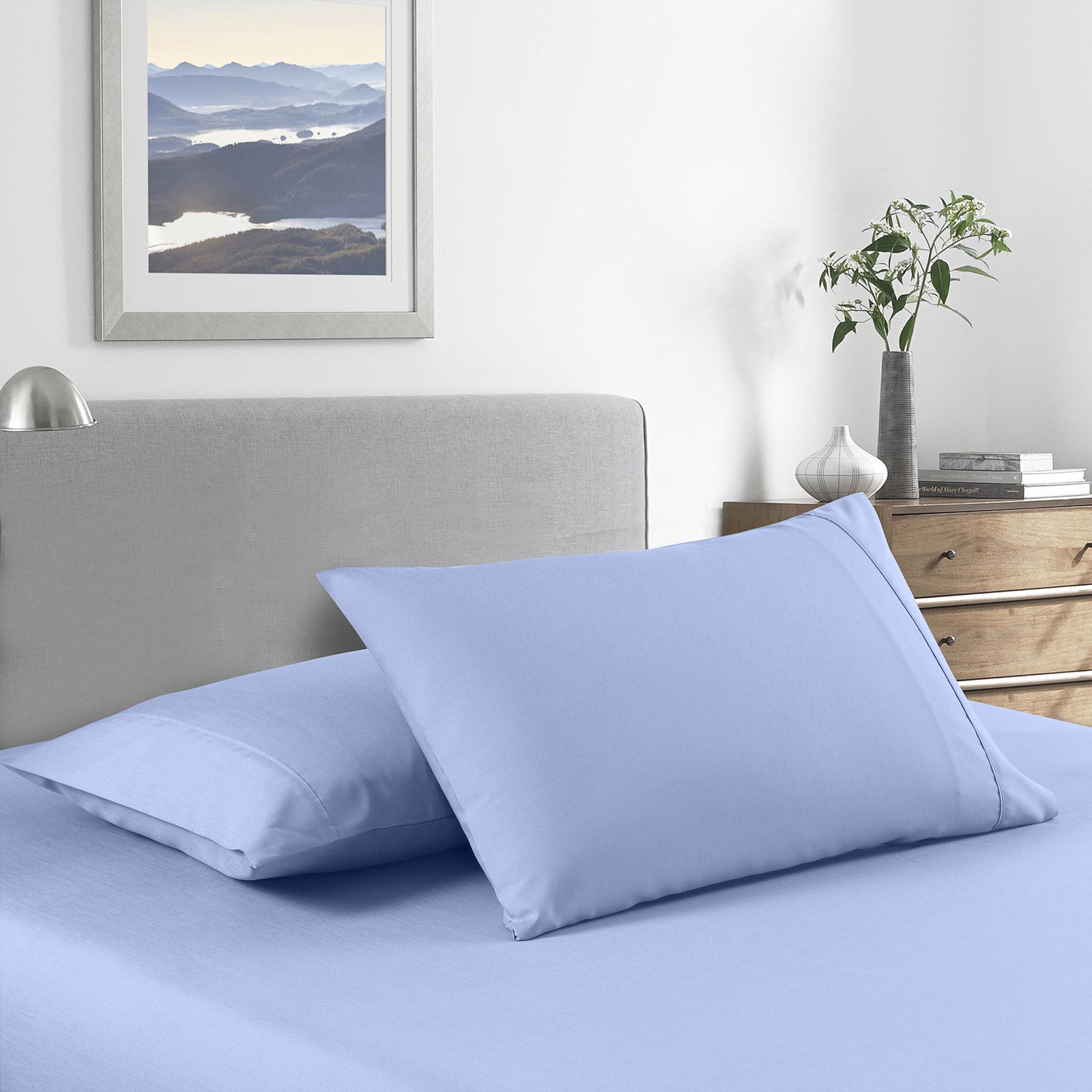 Royal Comfort Bamboo Cooling 2000TC Sheet Set - Queen-Light Blue-1943465028258762753