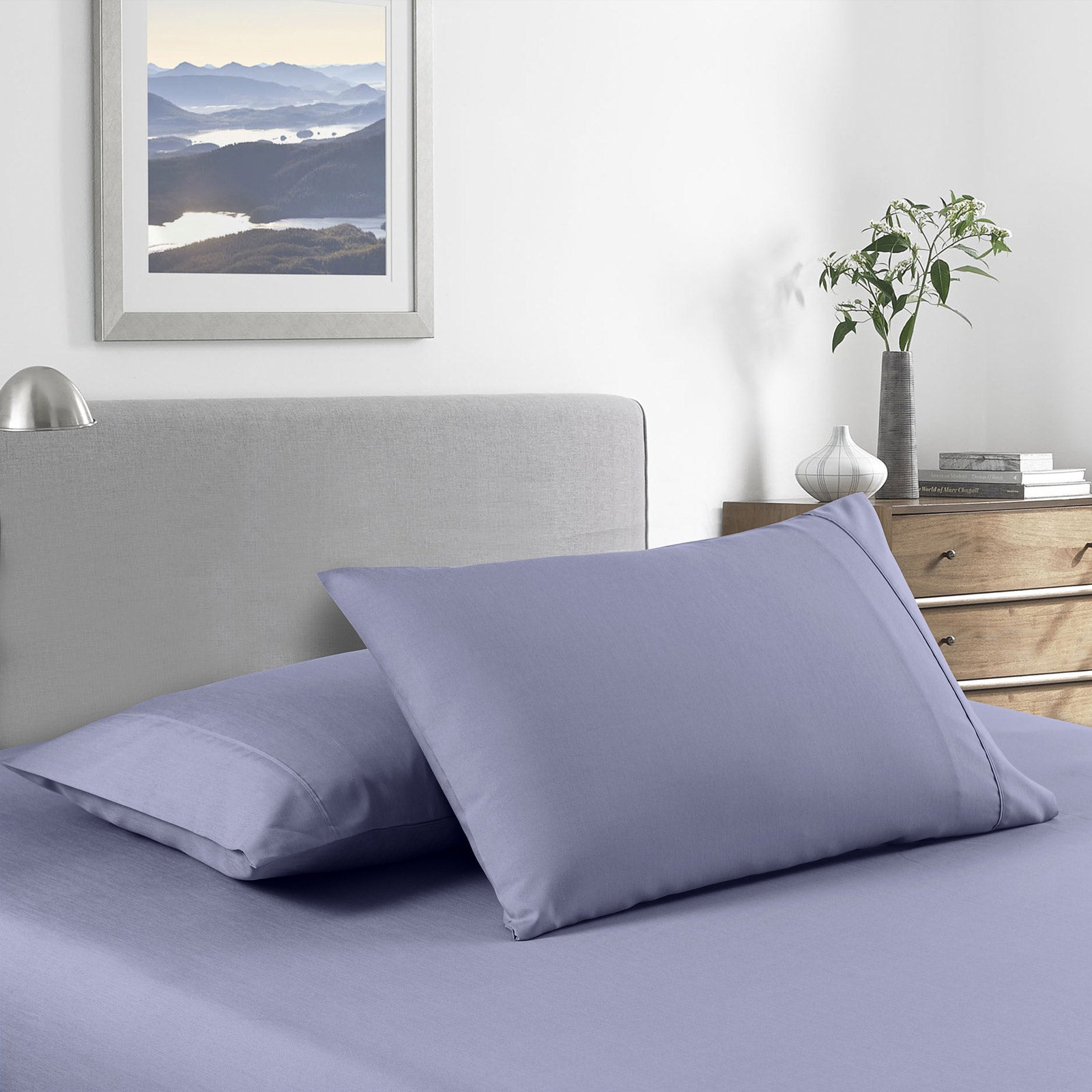 Royal Comfort Bamboo Cooling 2000TC Sheet Set - King-Lilac Grey-1943465028430729217