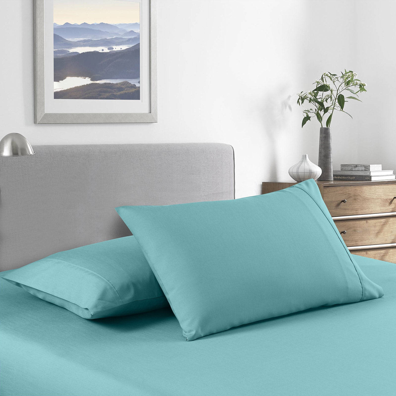 Royal Comfort Bamboo Cooling 2000TC Sheet Set - King Single-Aqua-1943465029345087489