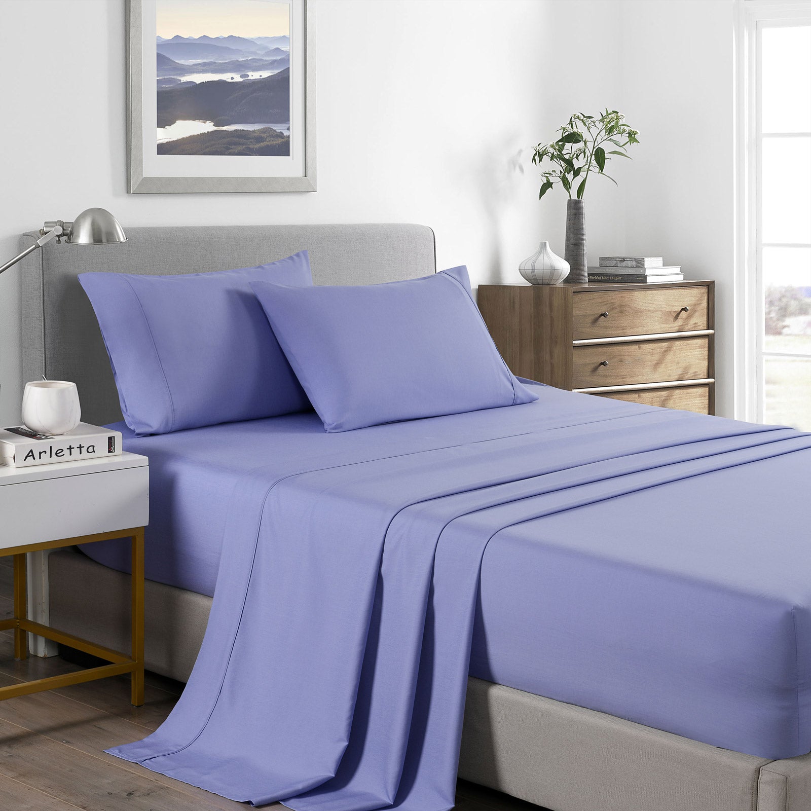 Royal Comfort Bamboo Cooling 2000TC Sheet Set - King Single-Mid Blue-1943465029567385600