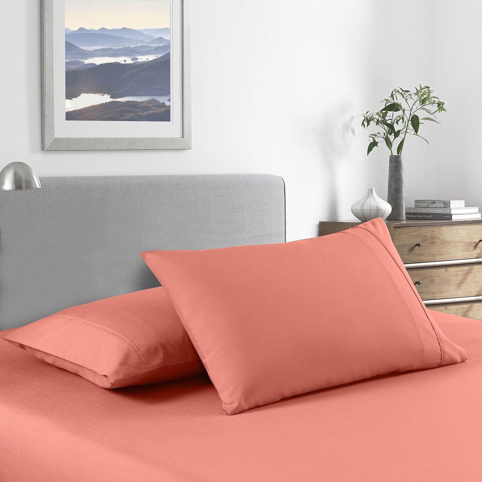 Royal Comfort Bamboo Cooling 2000TC Sheet Set - King Single-Peach-1927503894846509057