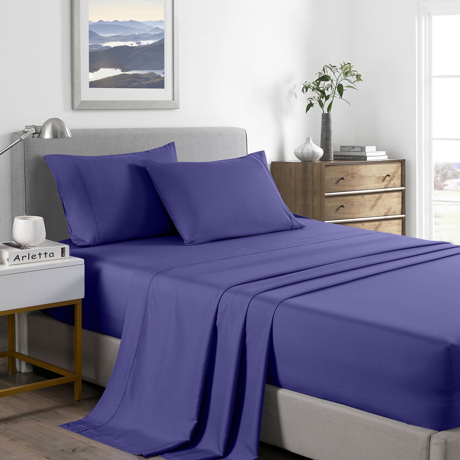 Royal Comfort Bamboo Cooling 2000TC Sheet Set - King Single-Royal Blue-1927503894989115392