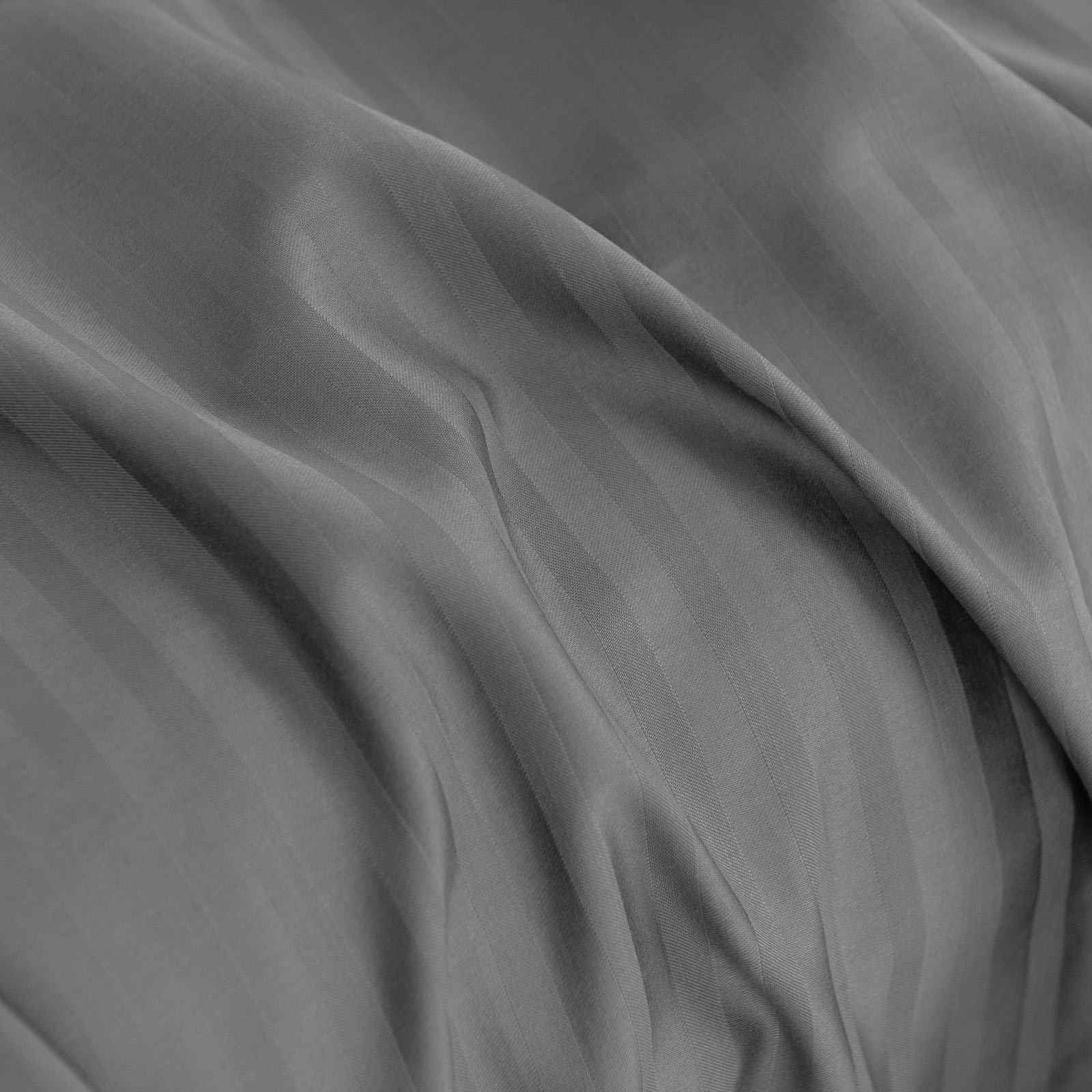 Royal Comfort 1200 Thread count Damask Stripe Cotton Blend sheet sets Queen Charcoal Grey-1927503895278522372