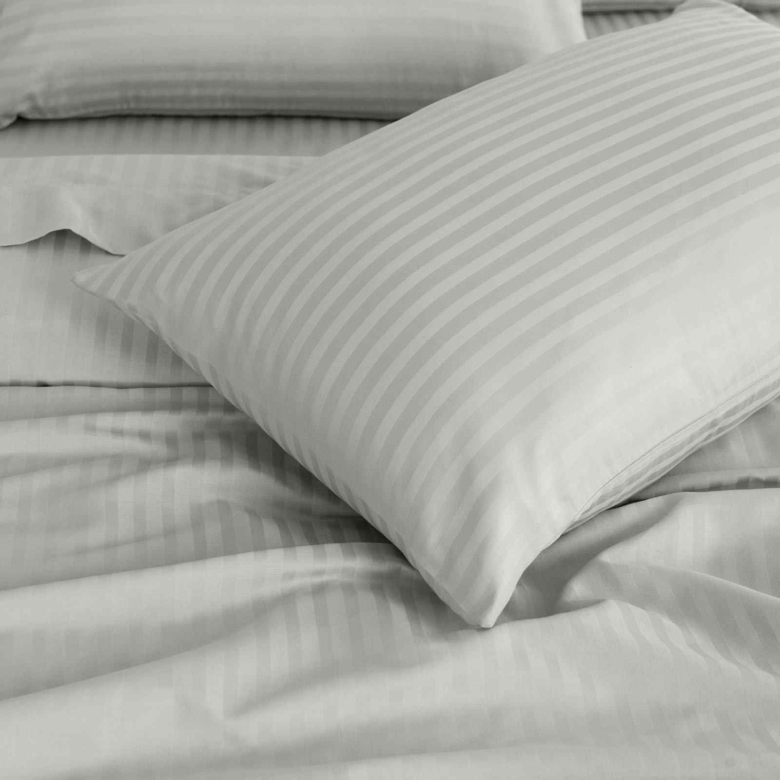 Royal Comfort 1200 Thread count Damask Stripe Cotton Blend sheet sets Queen Silver-1927503895421128709