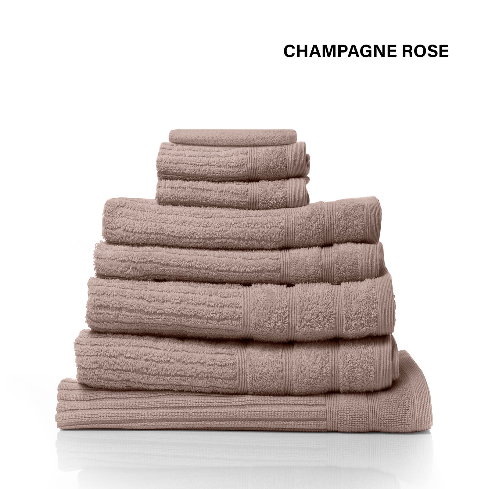 Royal Comfort Eden Egyptian Cotton 600 GSM 8 Piece Towel Pack Champagne Rose-1935488861178302468