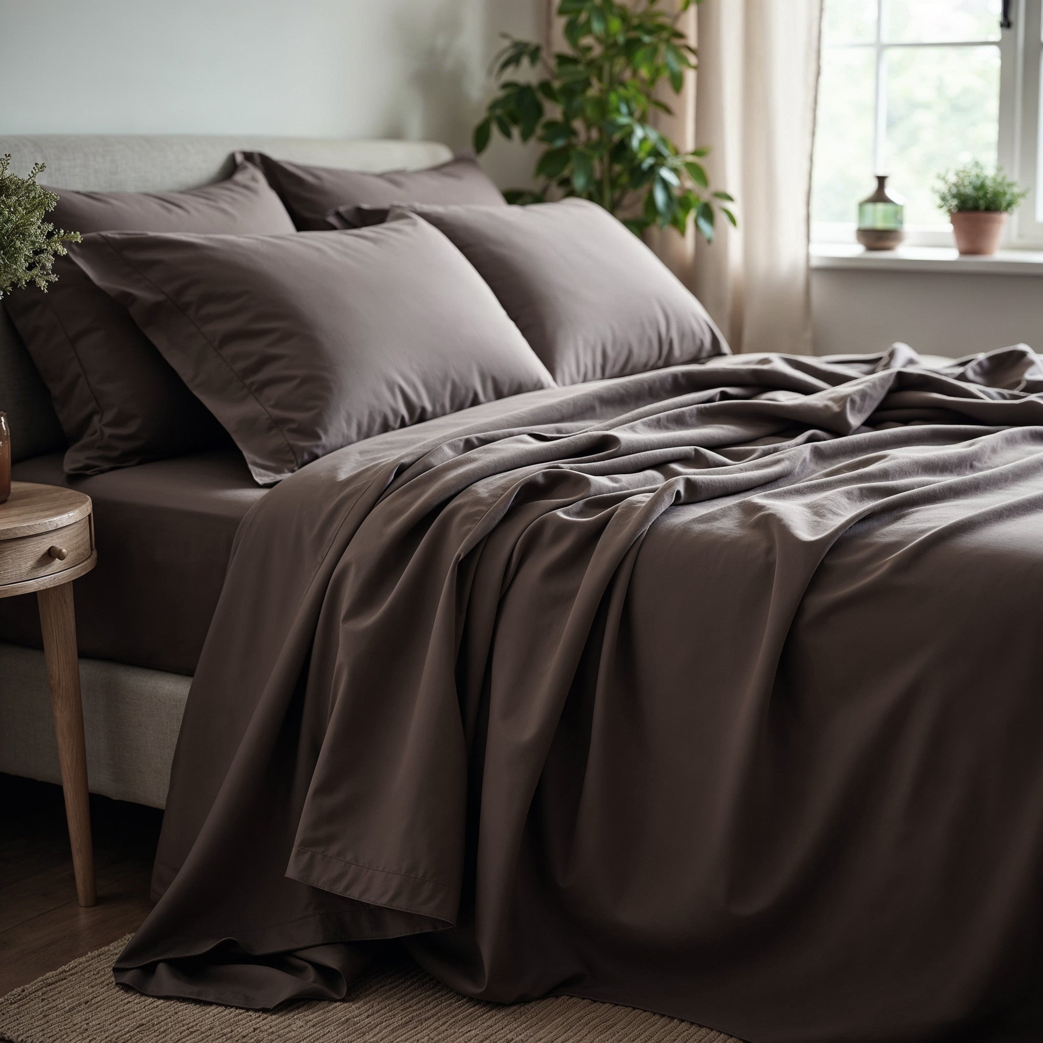 Royal Comfort 1500TC Cotton Rich Fitted 4 PC Sheet sets King Dusk Grey-1927503896406790145