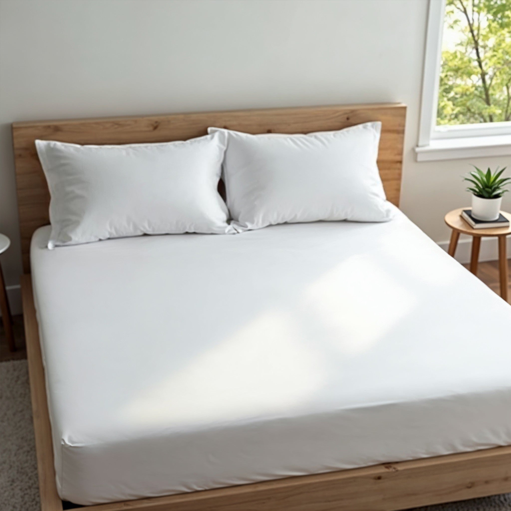 Royal Comfort 1500 TC Cotton Rich Fitted sheet 3 PC Set Double-White-1927503896859774979