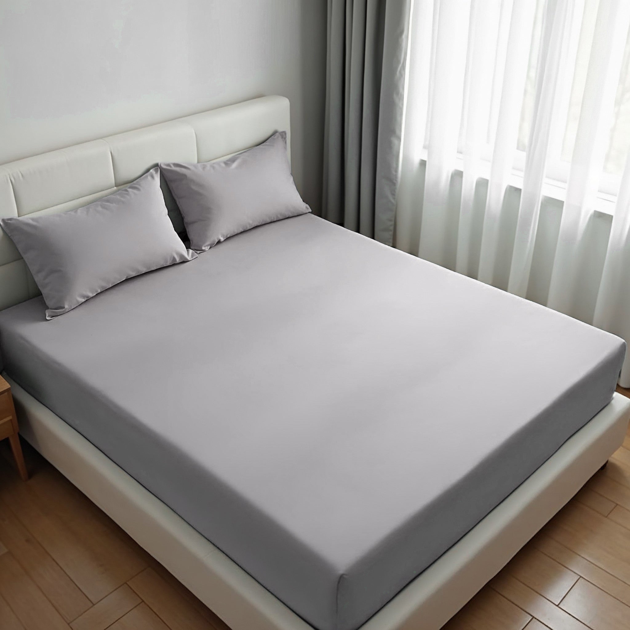 Royal Comfort 1500TC Cotton Rich Fitted sheet 3 PC Set Double-Indigo-1927503897350508544