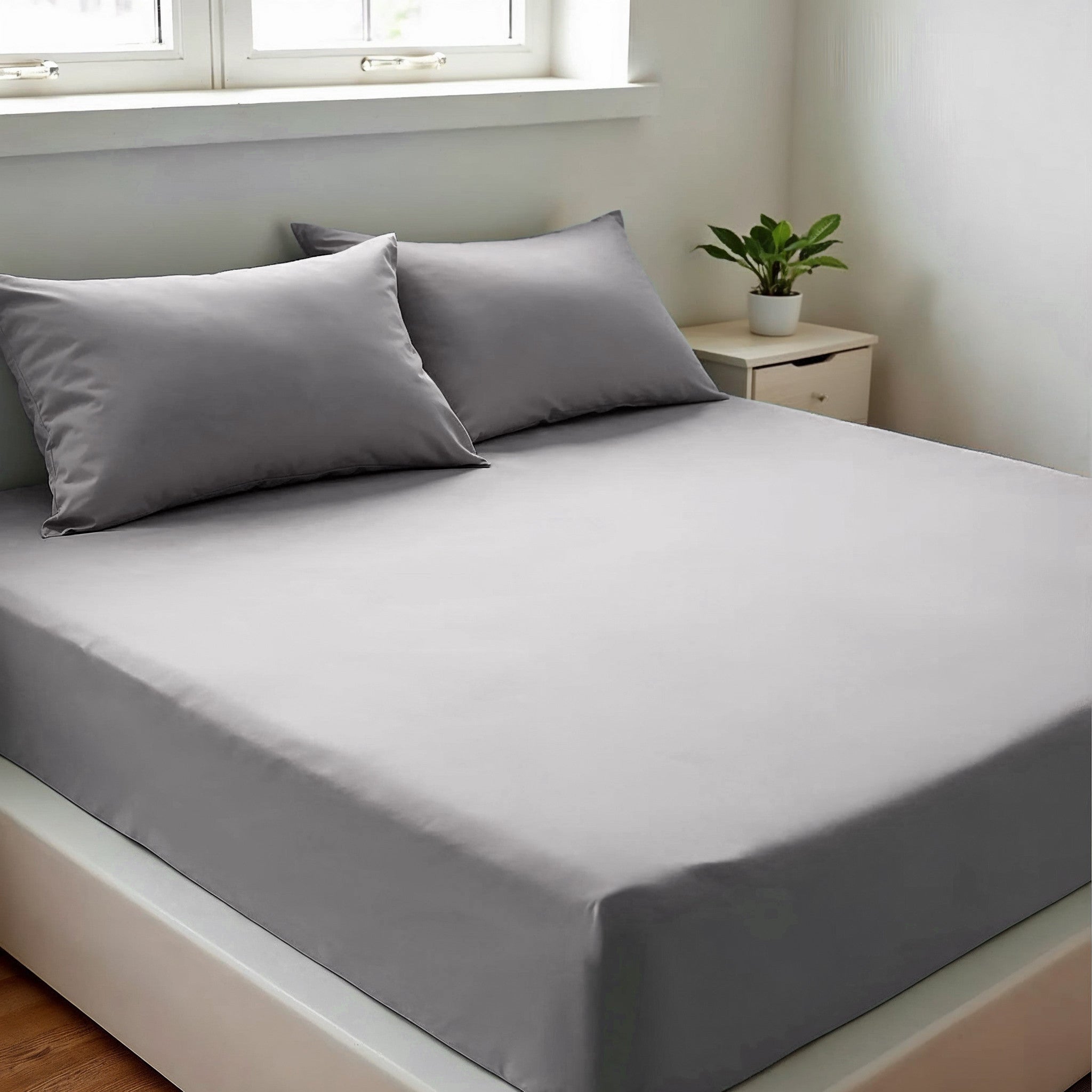 Royal Comfort 1500TC Cotton Rich Fitted sheet 3 PC Set Double-Indigo-1927503897350508545