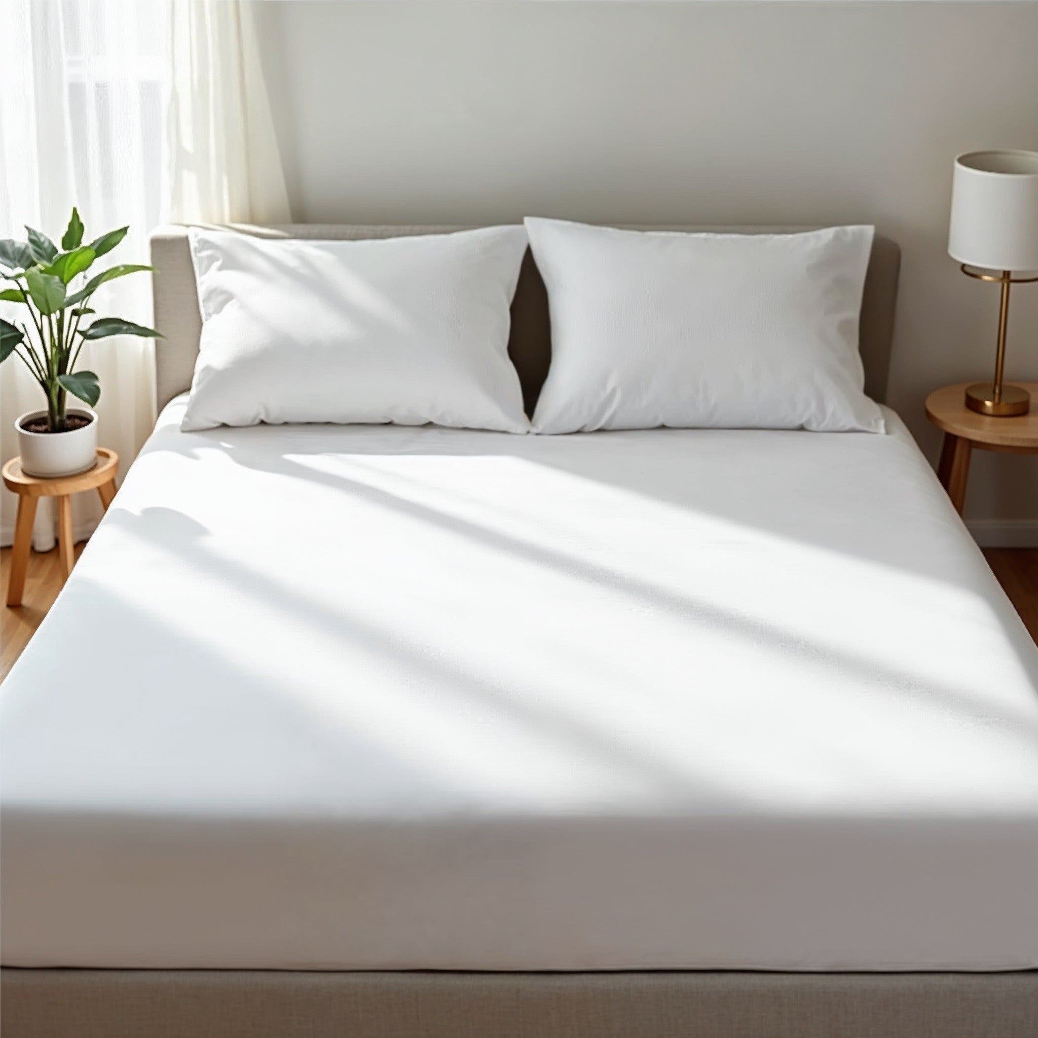 Royal Comfort 1500 TC Cotton Rich Fitted sheet 3 PC Set King-White-1927503897547640832