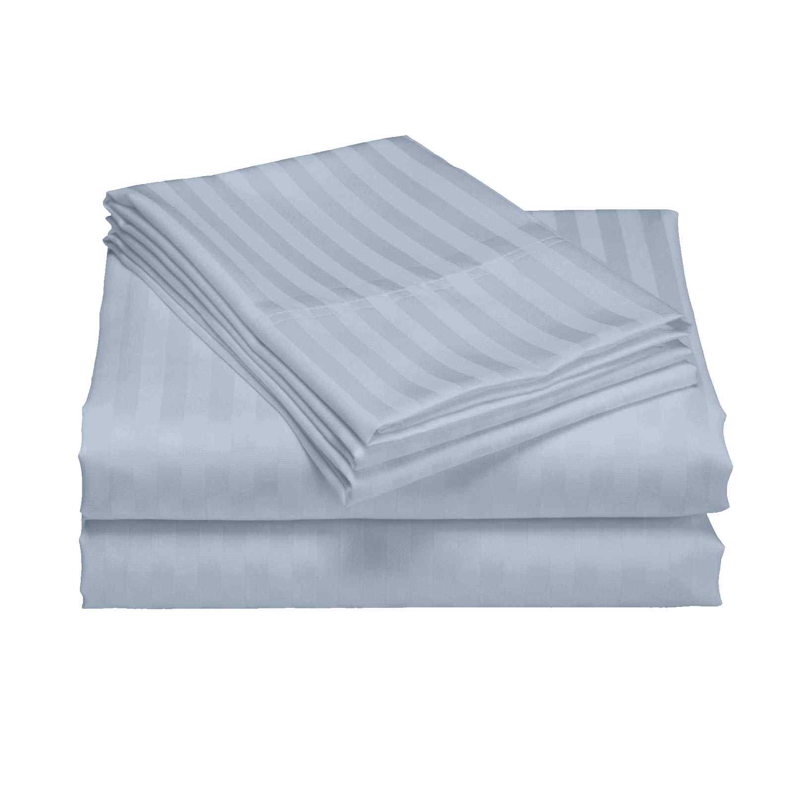 Royal Comfort 1200 Thread count Damask Stripe Cotton Blend sheet sets Queen Blue Fog-1919280808716275715