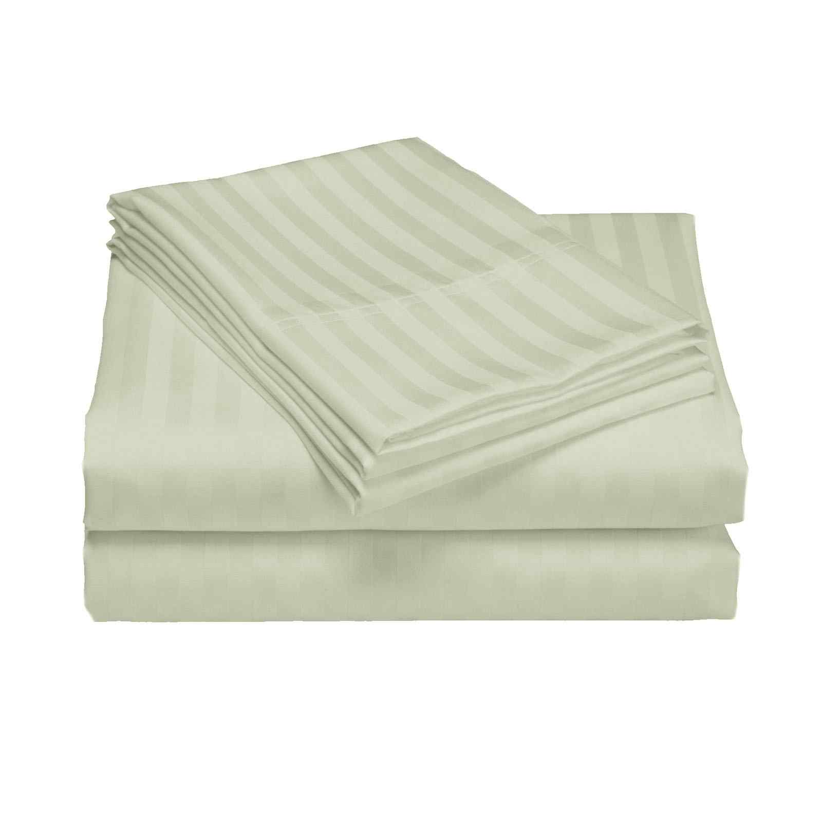 Royal Comfort 1200 Thread count Damask Stripe Cotton Blend sheet sets Queen Pebble-1927503898231312387