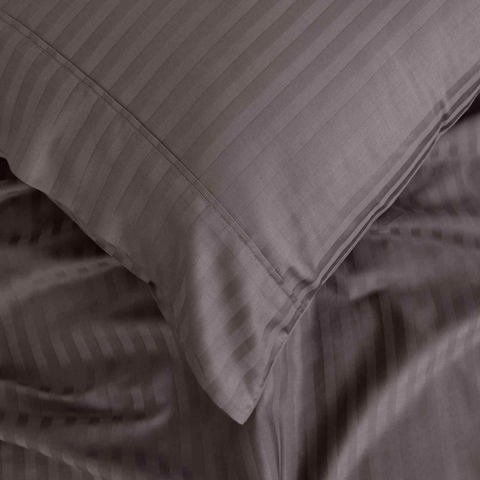 Royal Comfort 1200 Thread count Damask Stripe Cotton Blend sheet sets Queen Pewter-1927503898499747845