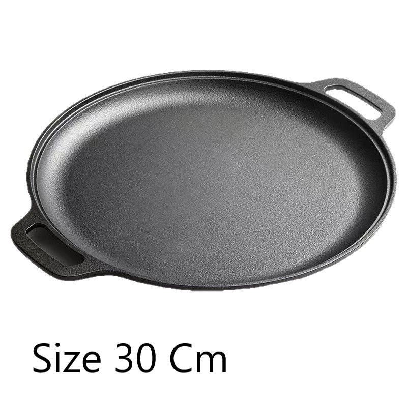 Thick Uncoated Cast Iron Flat Griddle With Twin Handles, Solid Iron Pan for Pancakes, Pork Chops & Outdoor Grilling, Multi-Stove Compatible Cookware, Christmas & Halloween Gift for Home Cooks