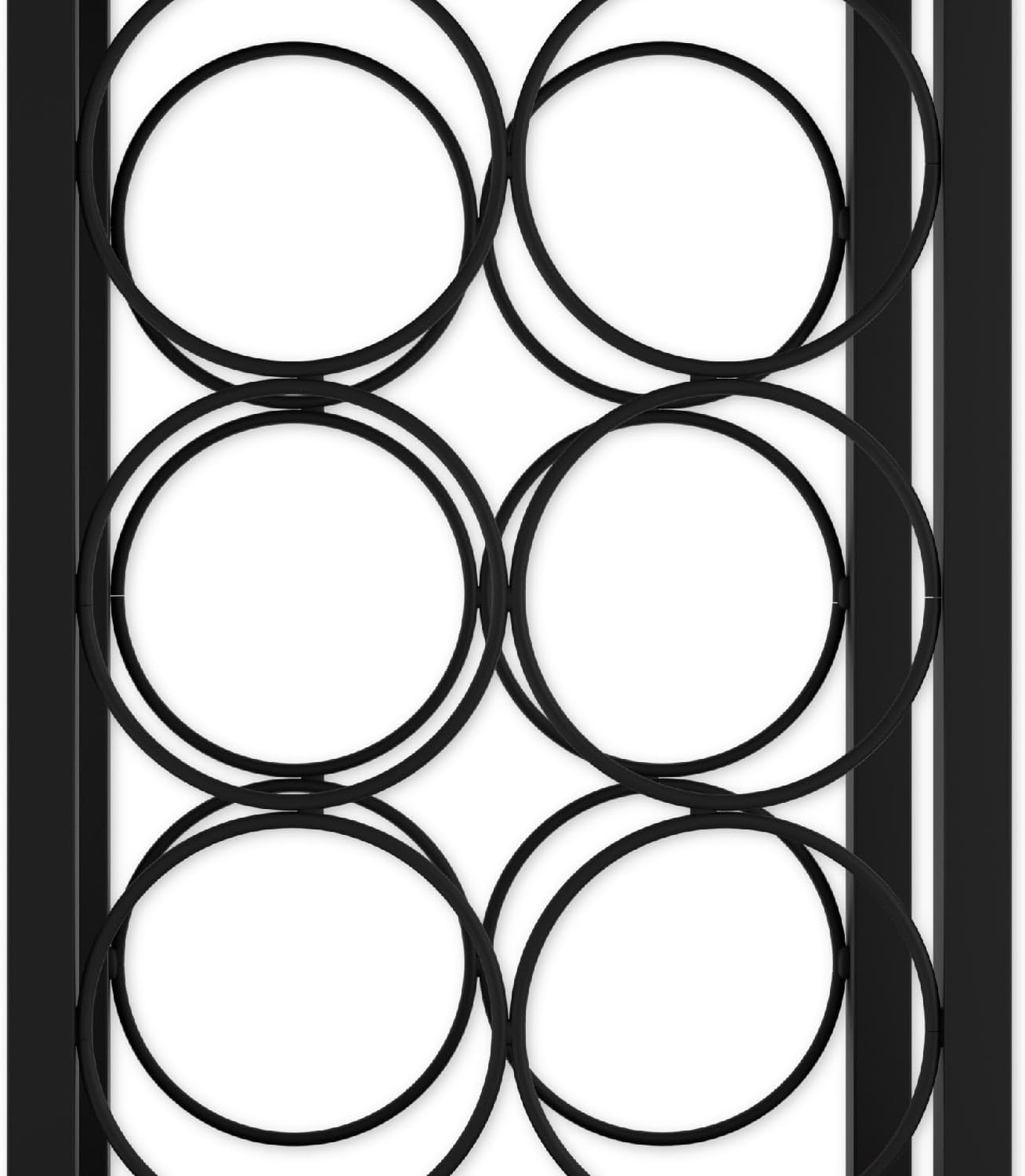 CARLA HOME Wine Rack Countertop Wooden & Metal Holder for 6 Bottles & 2 Glasses-1992735291244417030