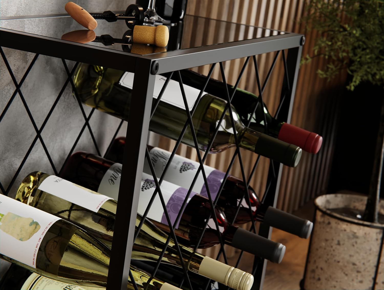 CARLA HOME Freestanding Metal Wine Rack for 25 Bottles-1992735287901556739
