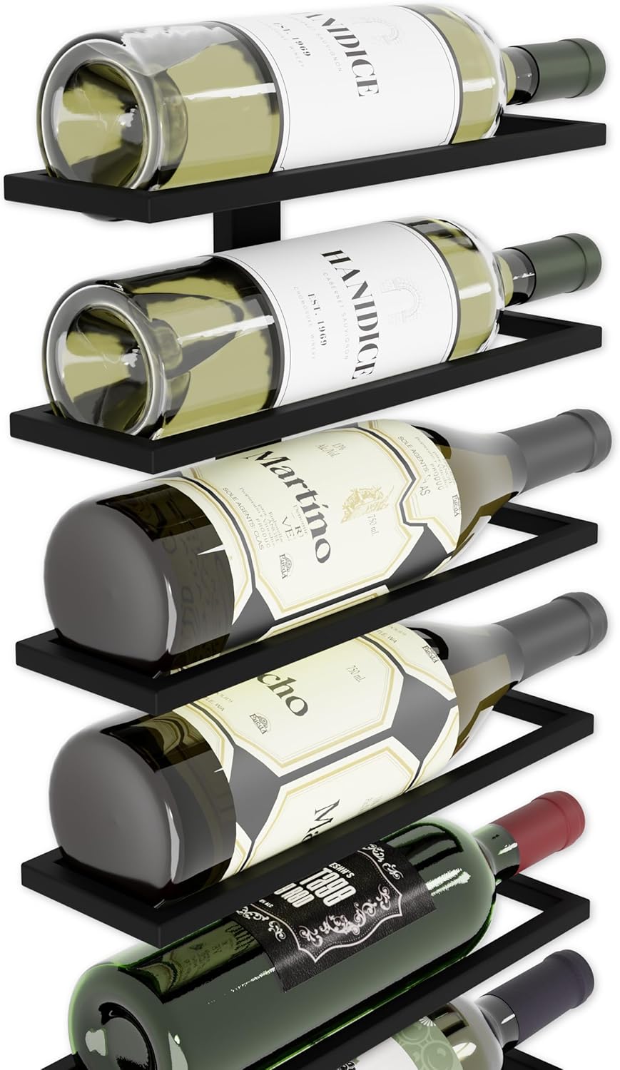 CARLA HOME Set 2 Pcs Metal Wall Mount Wine Rack for Wine Bottles, Liquor, Champagne (Holds 10 Bottles)-1978962251868147713