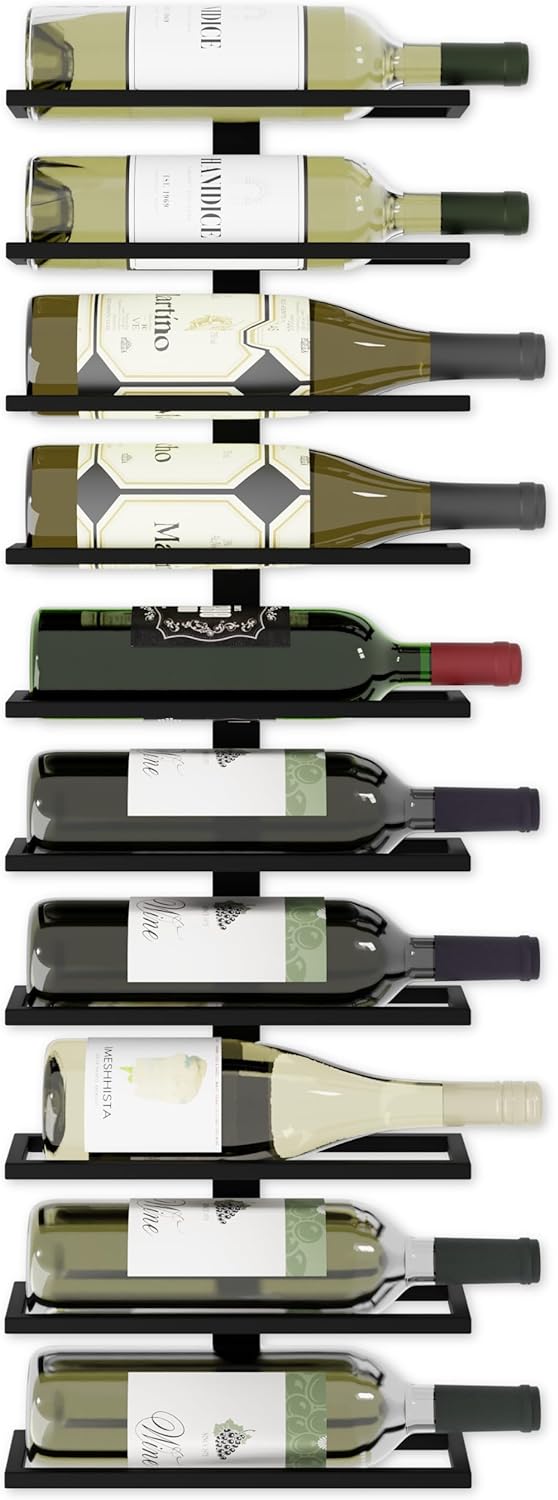 CARLA HOME Set 2 Pcs Metal Wall Mount Wine Rack for Wine Bottles, Liquor, Champagne (Holds 10 Bottles)-1978962251868147716
