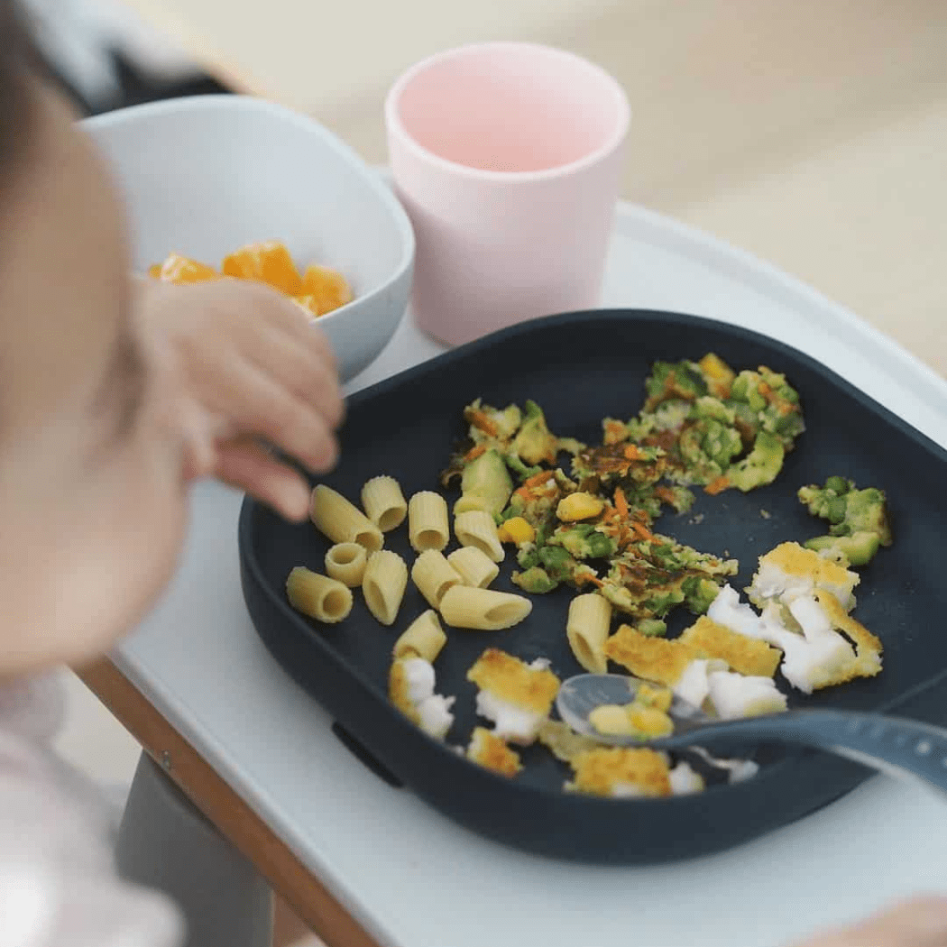 Beaba Silicone Suction Meal Set - Navy-1910112369334423555