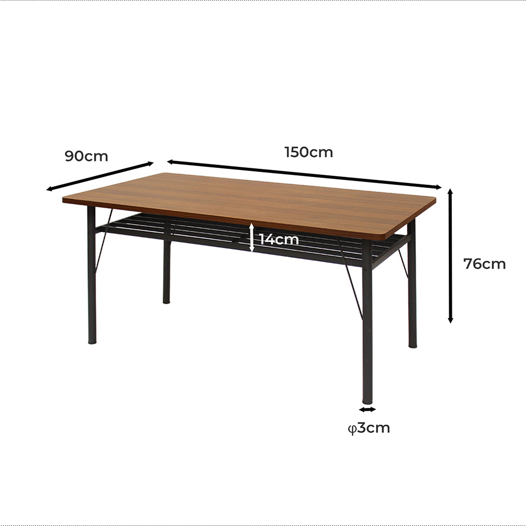 Levede Dining Table Storage Shelf 4-6 Seater 150cm-1910113302139244546