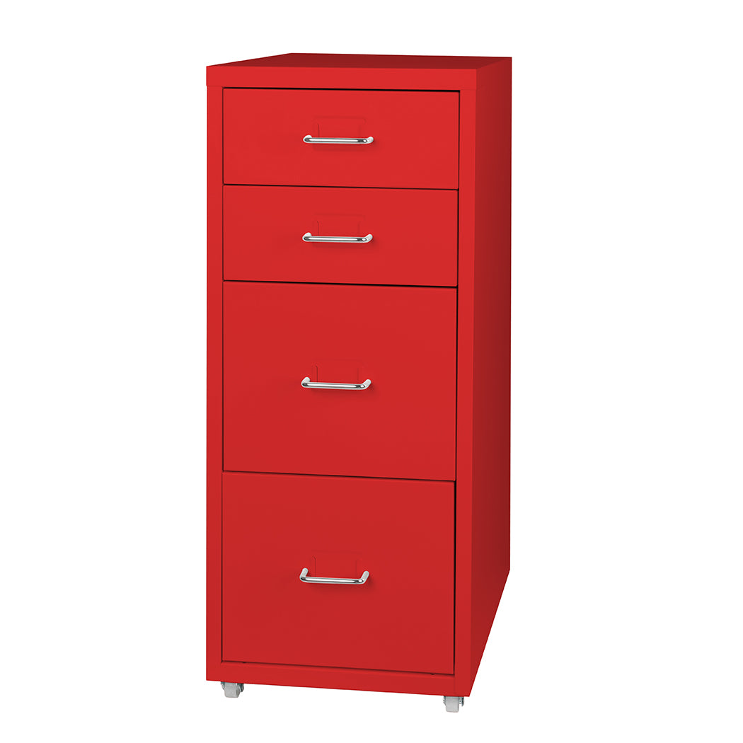 Levede 4 Drawer Office Drawers Cabinet Red-1922897592908386304