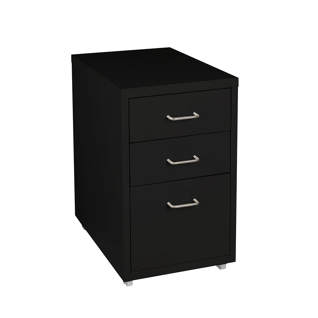 Levede 3 Drawer Office Drawers Cabinet Black-1910113086099034113
