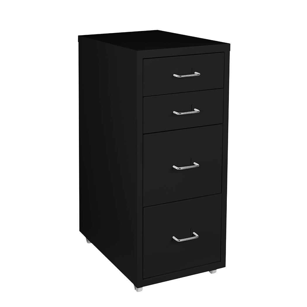 Levede 4 Drawer Office Drawers Cabinet Black-1922897592723836929