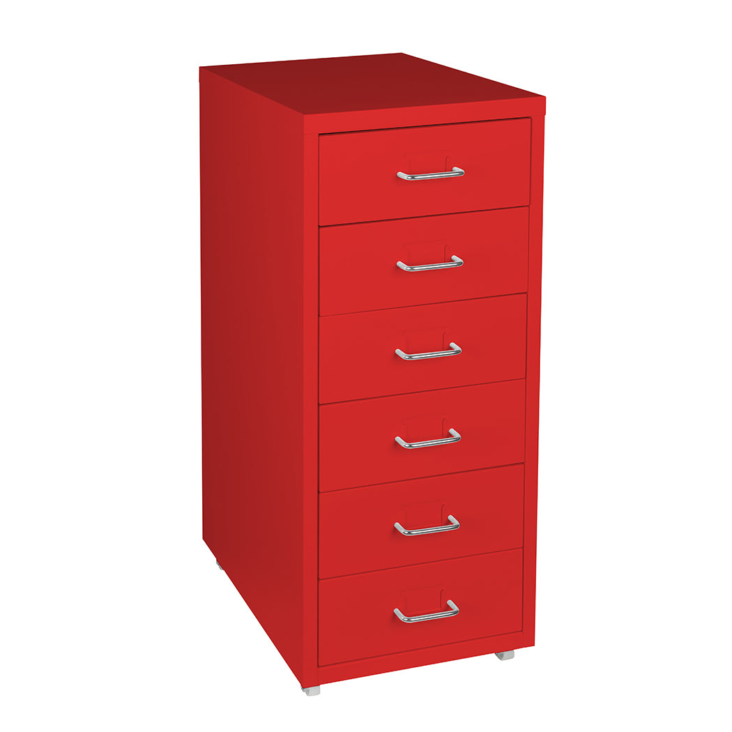 Levede 6 Drawer Office Cabinet Drawers Red-1922897593533337601