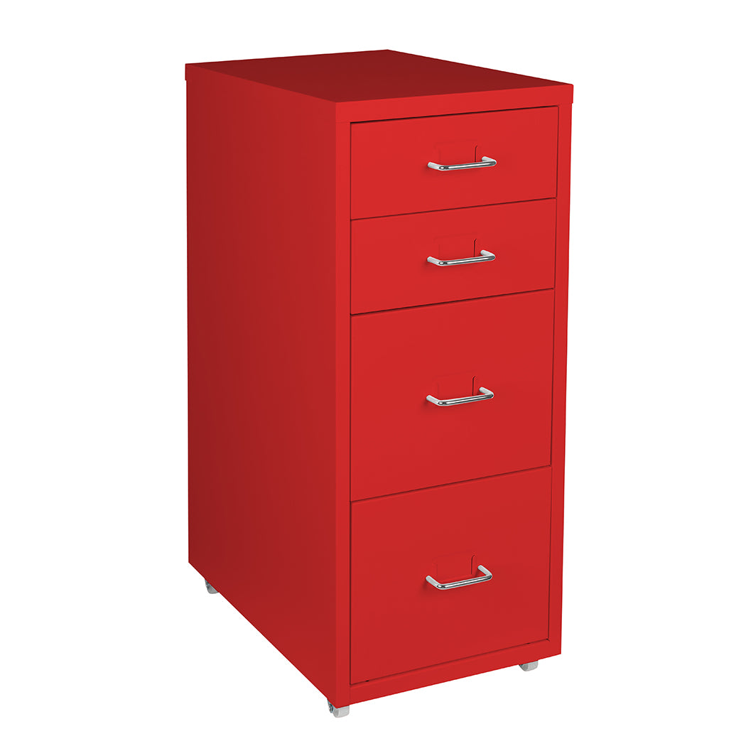 Levede 4 Drawer Office Drawers Cabinet Red-1922897592908386305
