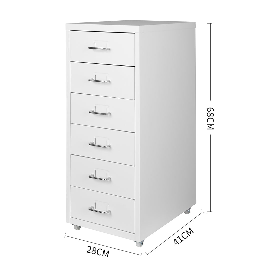 Levede 6 Drawer Office Cabinet Drawers White-1922897593835327490