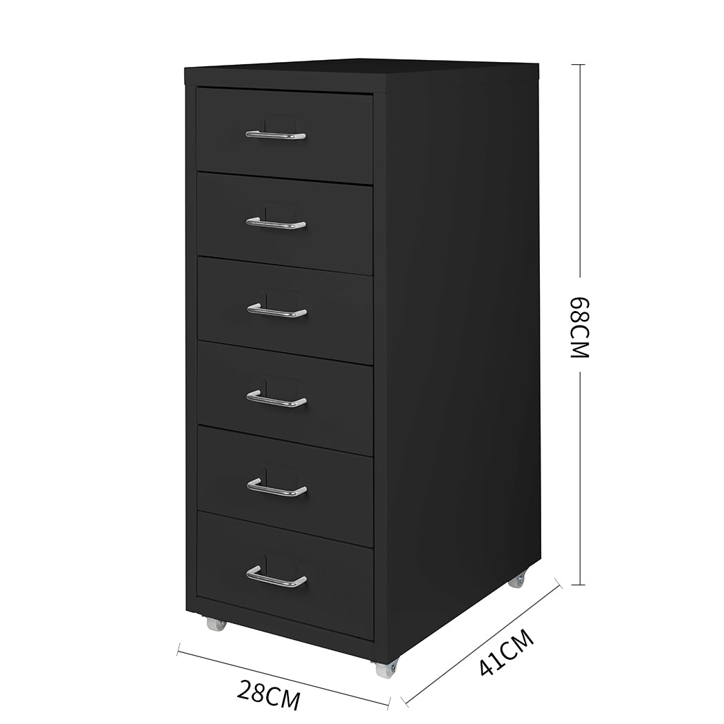 Levede 6 Drawer Office Cabinet Drawers Black-1922897593382342658