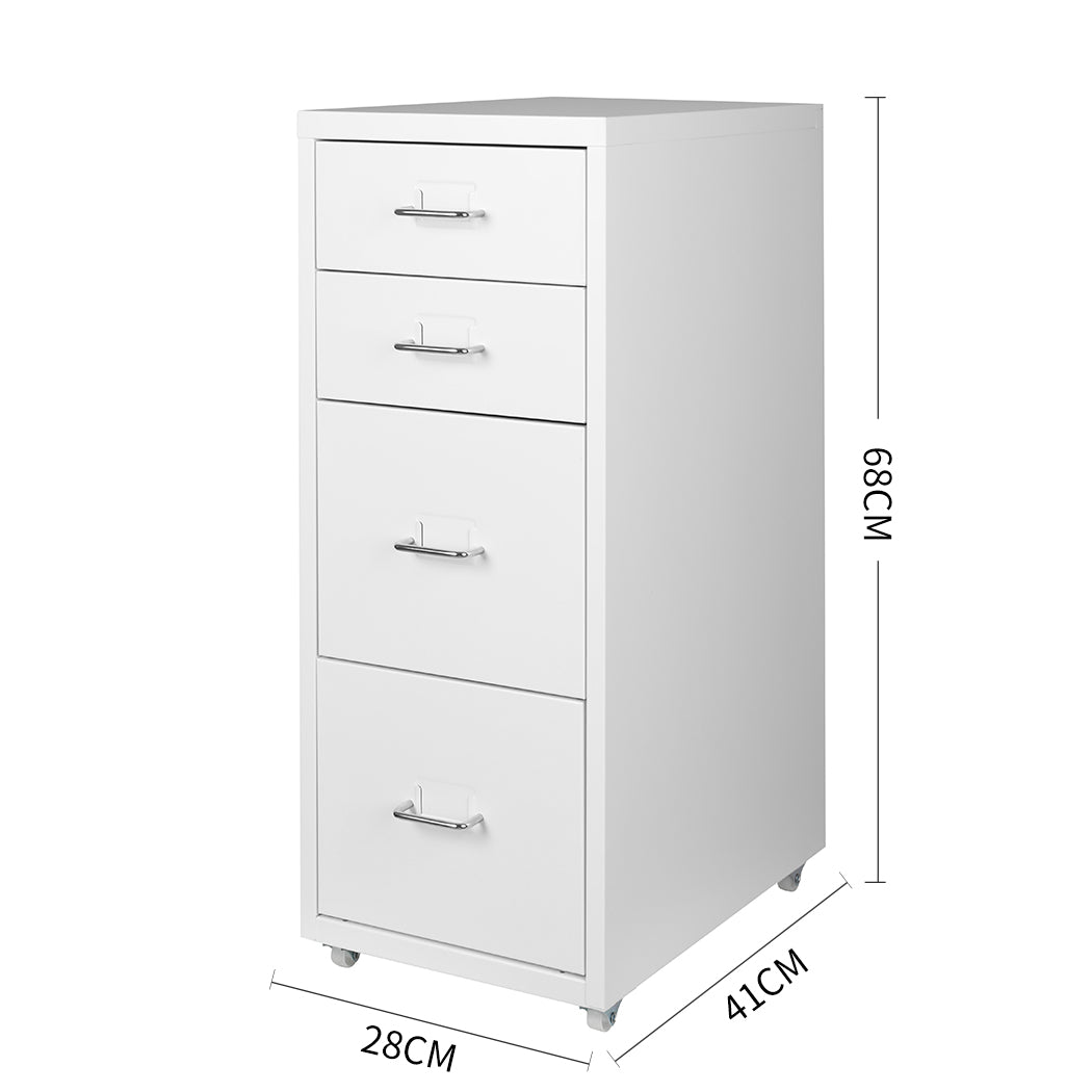 Levede 4 Drawer Office Drawers Cabinet White-1922897593227153410