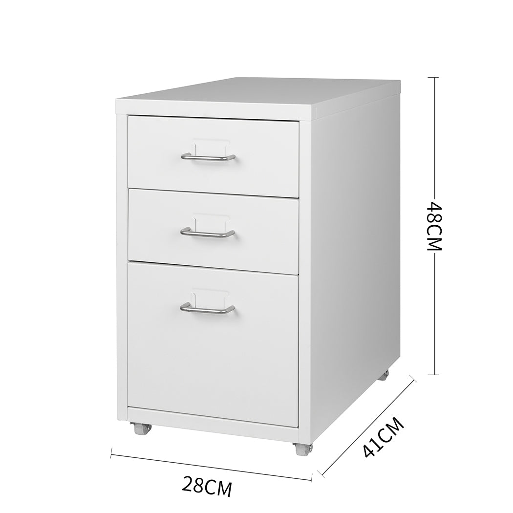 Levede 3 Drawer Office Drawers Cabinet White-1910113086635905026