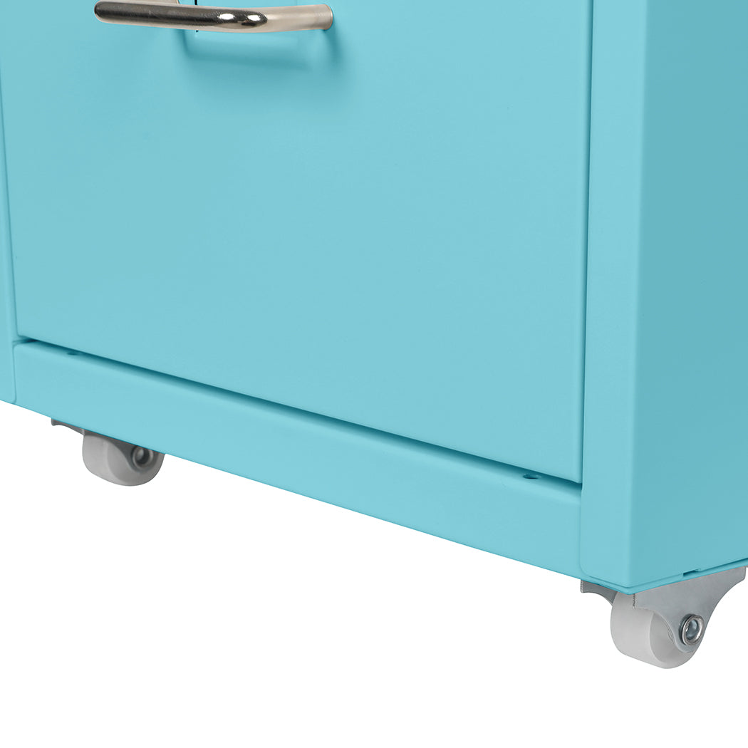 Levede 4 Drawer Office Drawers Cabinet Blue-1922897593080352772