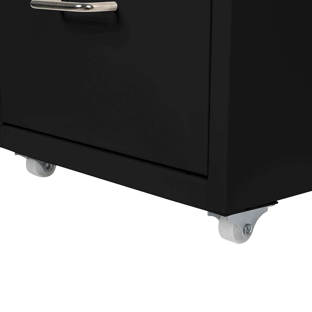 Levede 4 Drawer Office Drawers Cabinet Black-1922897592723836932