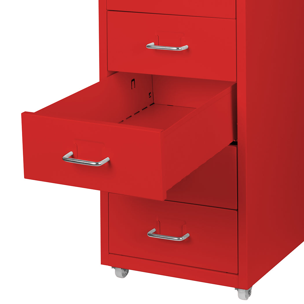 Levede 6 Drawer Office Cabinet Drawers Red-1922897593533337605