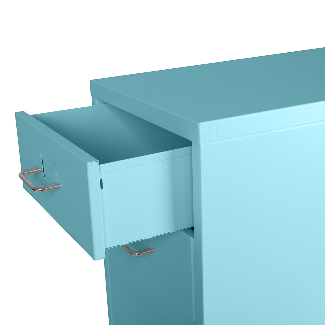 Levede 4 Drawer Office Drawers Cabinet Blue-1922897593080352773