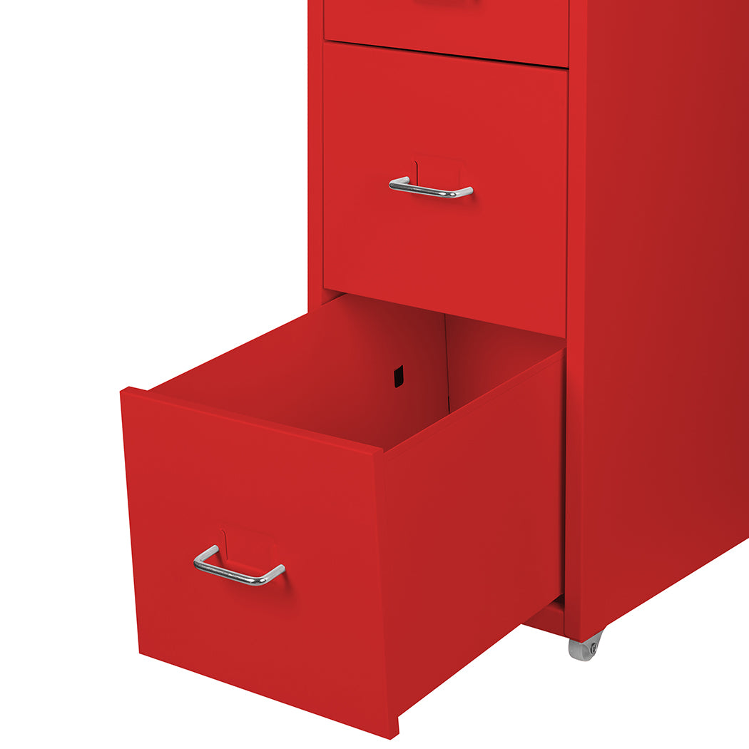 Levede 4 Drawer Office Drawers Cabinet Red-1922897592908386309