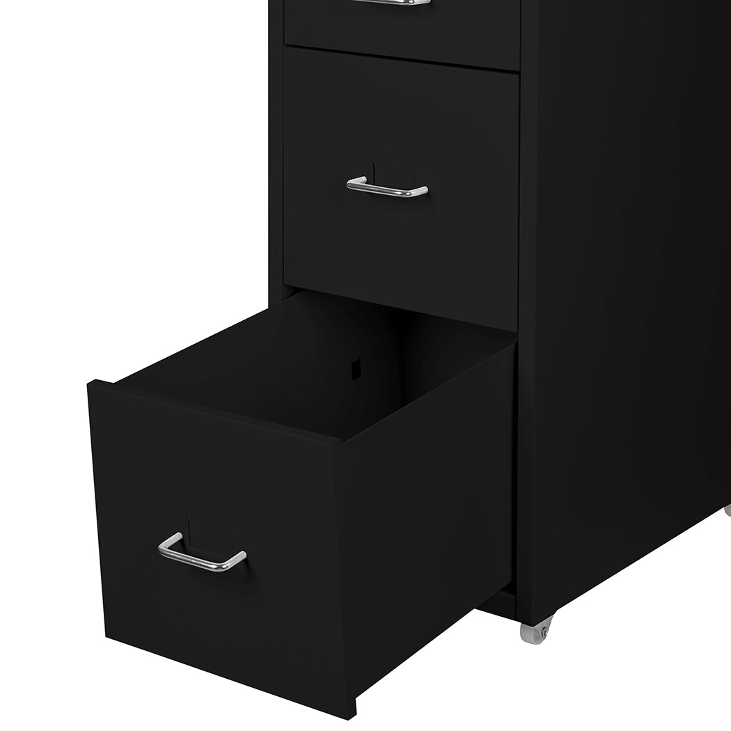 Levede 4 Drawer Office Drawers Cabinet Black-1922897592723836934