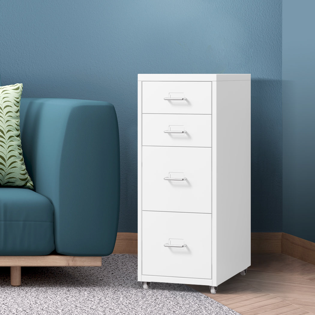Levede 4 Drawer Office Drawers Cabinet White-1922897593227153416