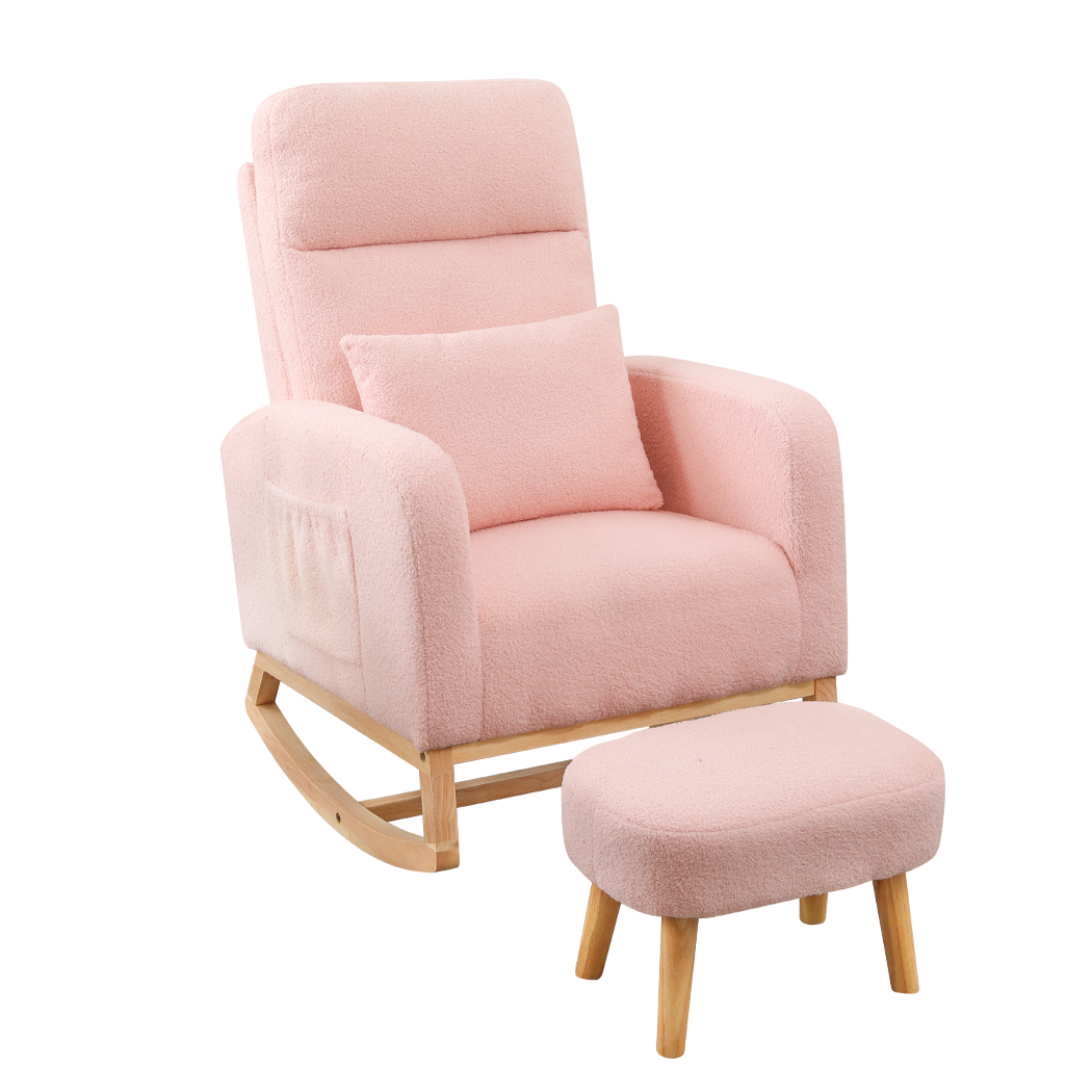 Levede Rocking Chair Ottoman Footrest With Side Pocket-1910112281501503496