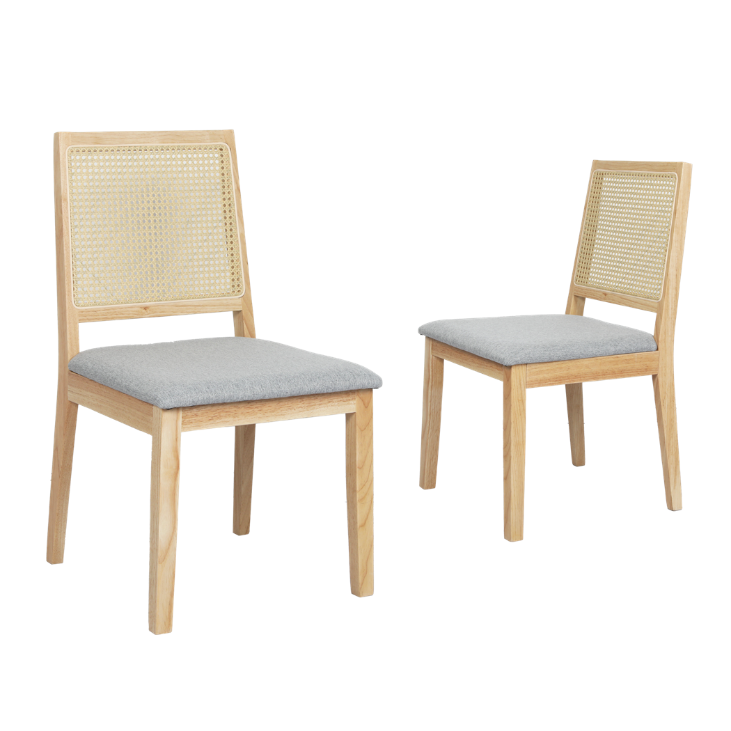 Levede 2x Rattan Dining Chair Solid Wood Lounge-1937319813655433224