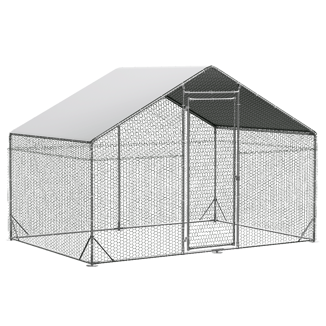 Pawz 200x300x194cm Large Metal Walk-in Chicken Coop Cage-1942353705118601224
