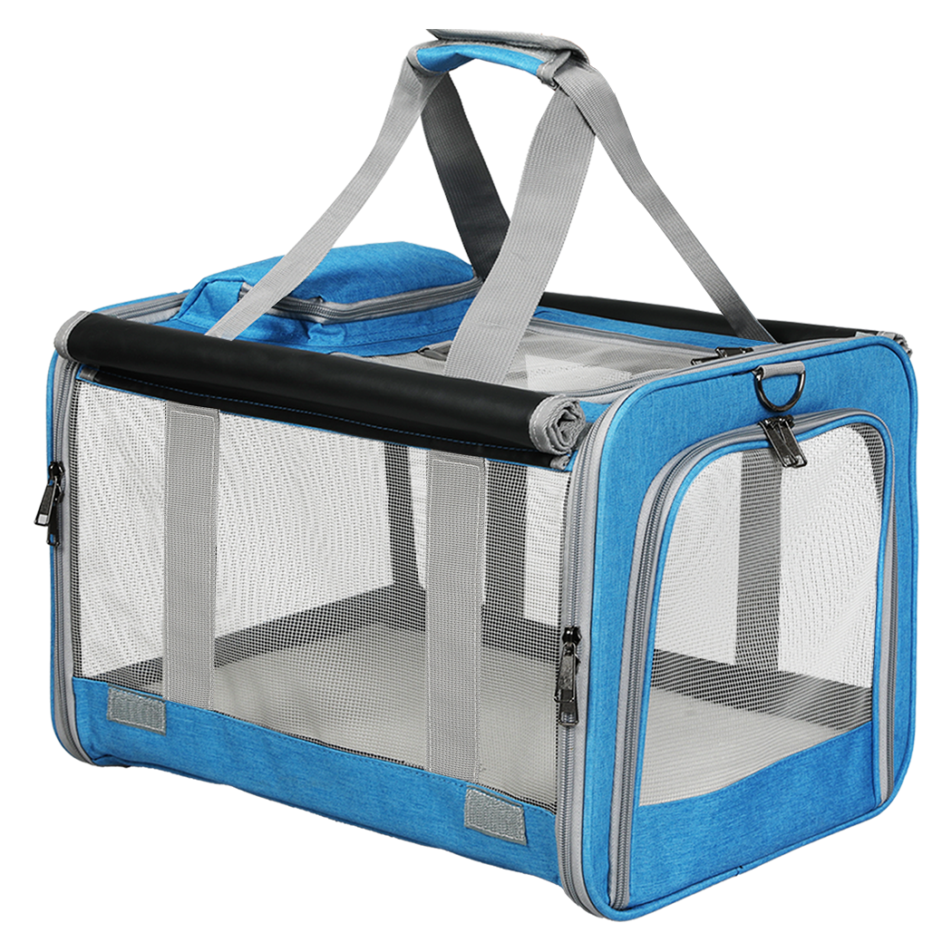 Pawz 3 in 1 Pet Soft Crate Dog Cat Carrier L Size Blue-1942353703617040392