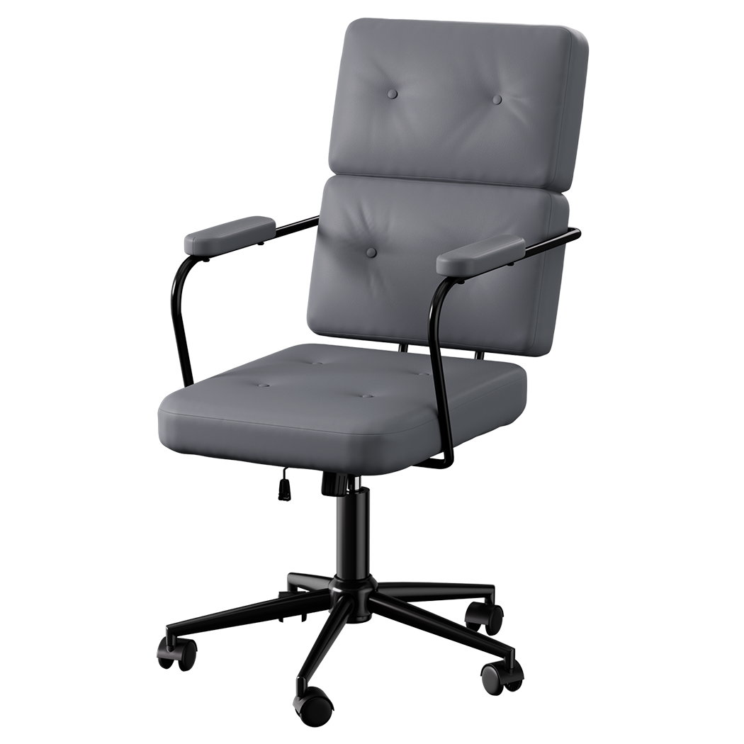 LEVEDE Ergonomic Office Chair Computer PU Grey-1937319820773167112