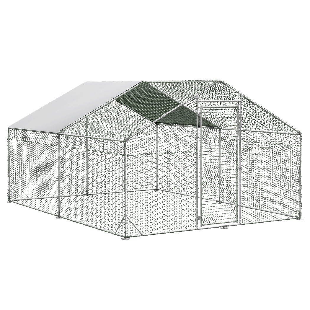 Pawz 400x300x194cm Large Metal Walk-in Chicken Coop Cage-1942353705294761992