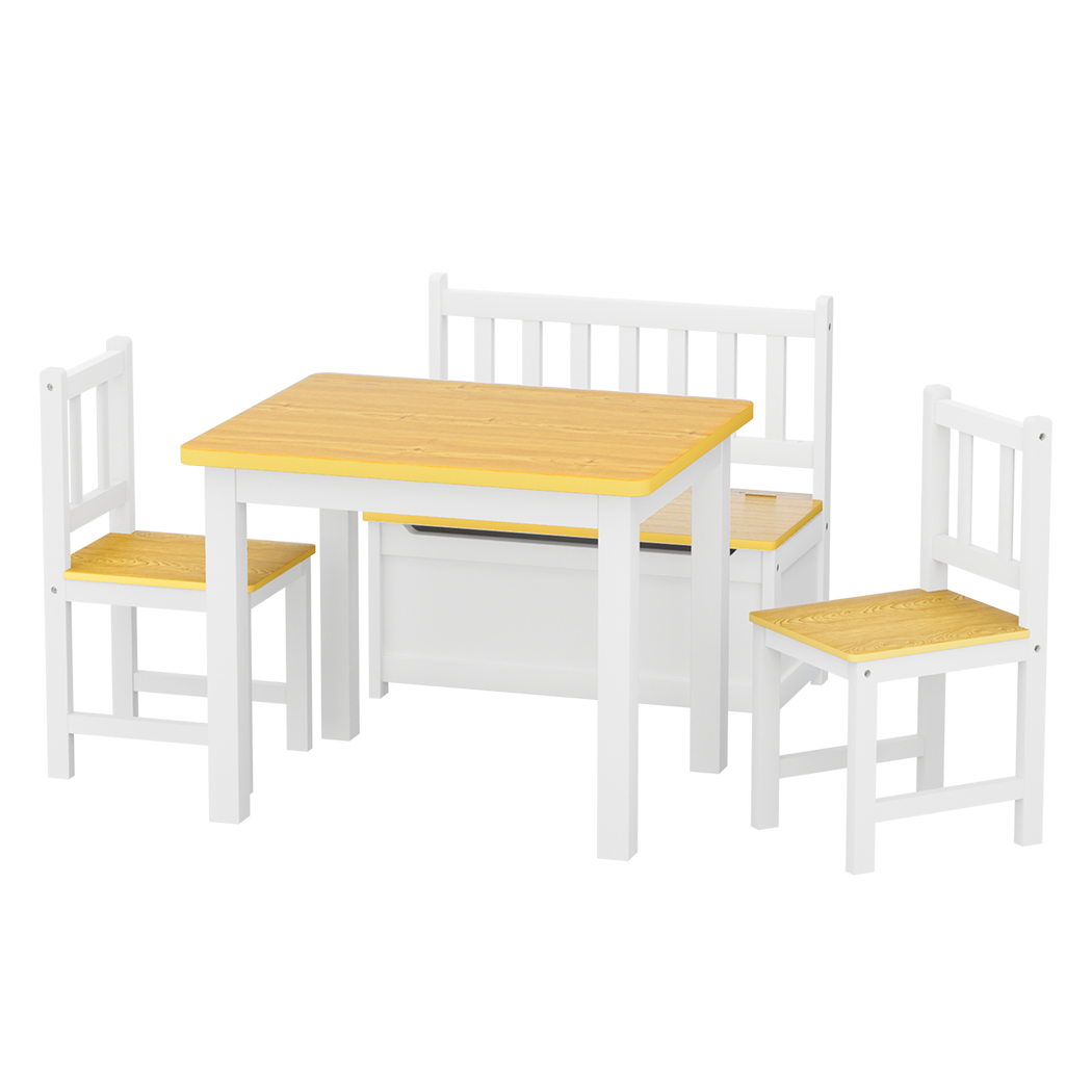 Bopeep Kids Table and Chairs Set Wooden Study Play 4PCS-1919892815270252552