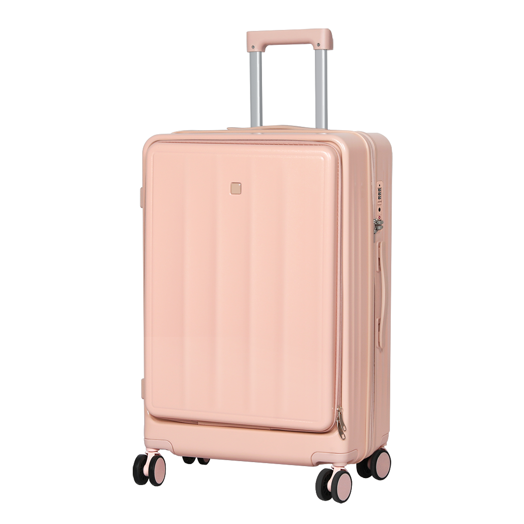 Slimbridge 24" Luggage Trolley Travel Hard Pink-1942353661149712392