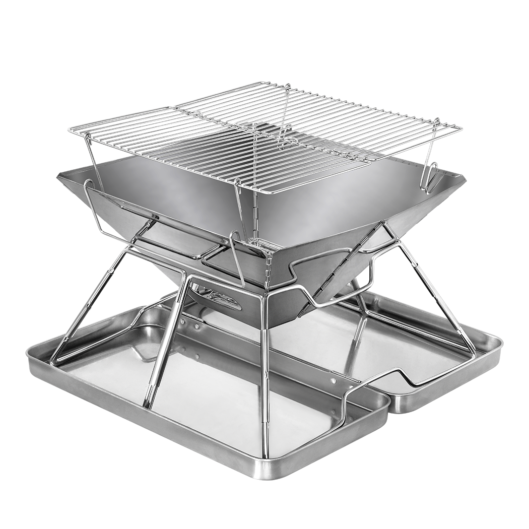 Levede Folding BBQ Portable Charcoal Grill 2-IN-1-1942353695488479240
